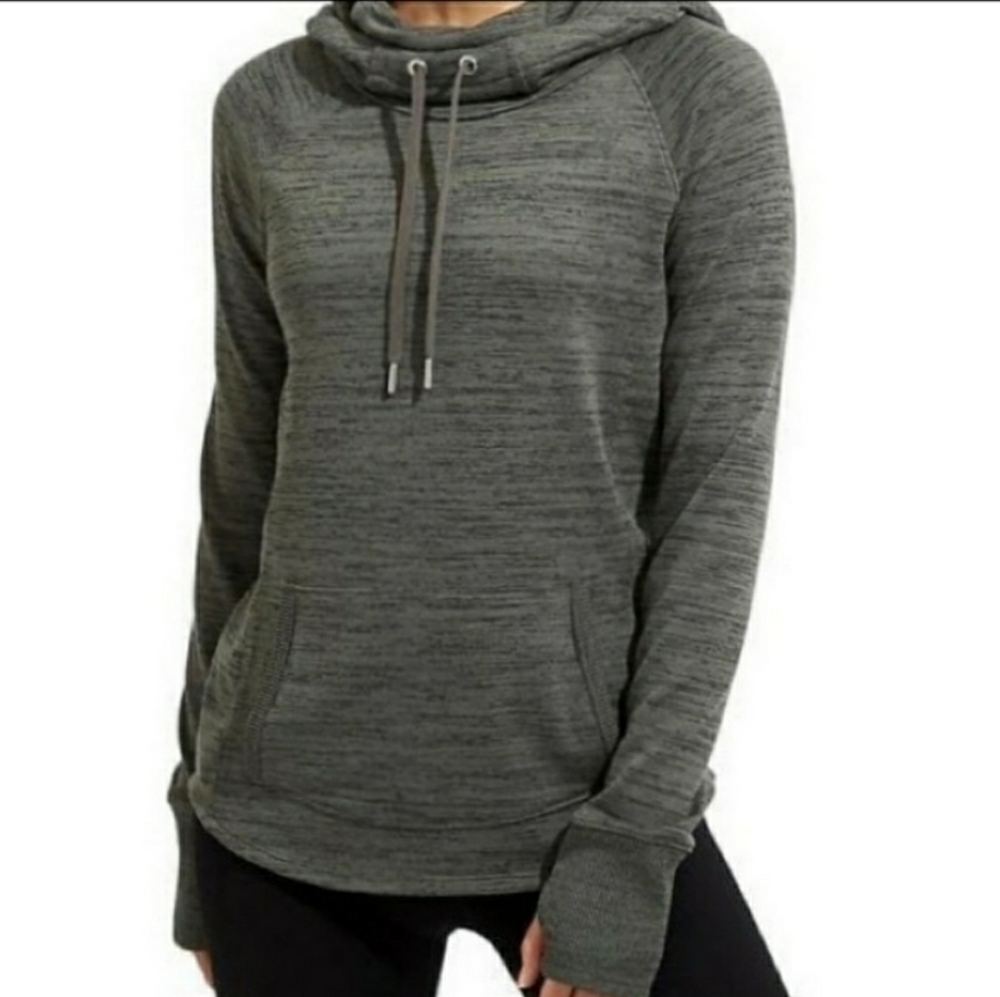 Athleta Techie Sweat Cowl Neck Hooded Sweatshirt Size Extra Extra Small